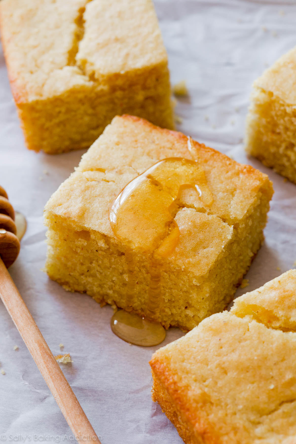 Cornbread with honey