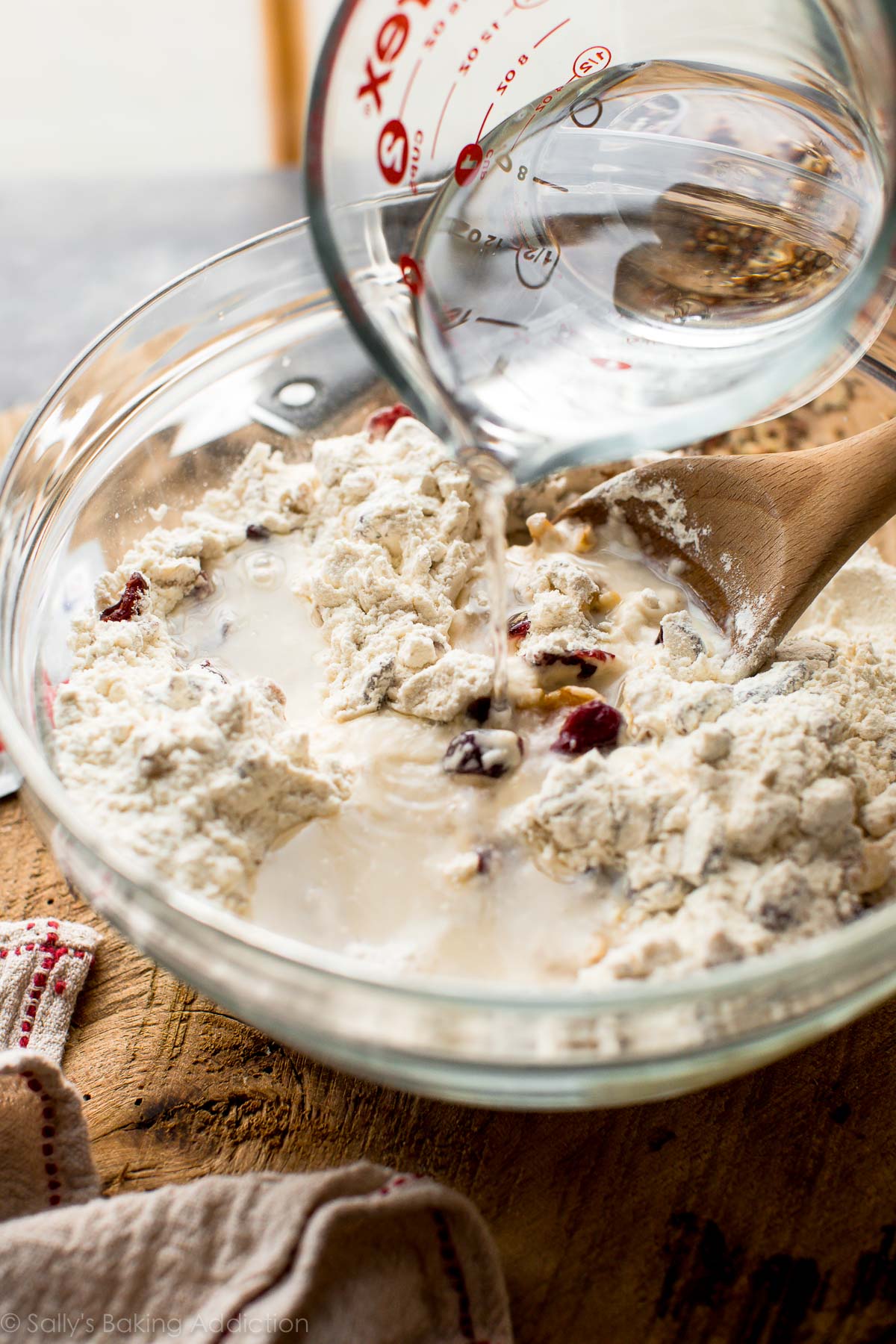 How to make easy crusty no-knead bread on sallysbakingaddiction.com