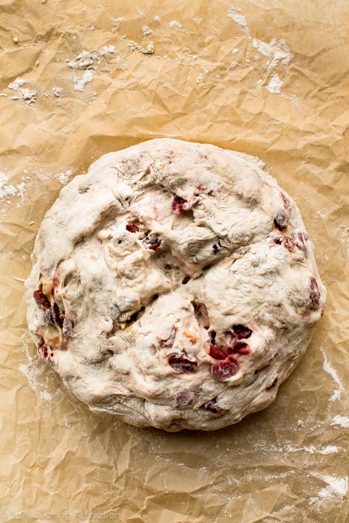 How to make easy crusty no-knead bread on sallysbakingaddiction.com